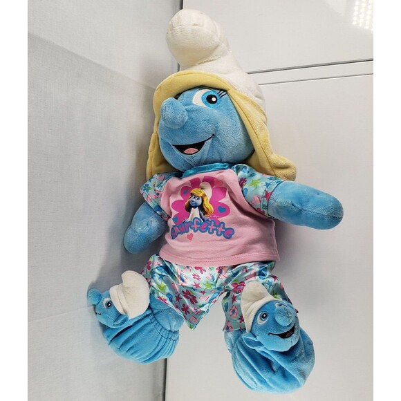 Build-A-Bear BAB Smurfette BAB Smurfette Plush With Pajamas & Smurf Slippers - Picture 7 of 16